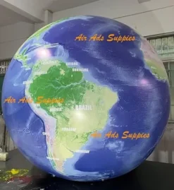Air-Ads Supplies 6.5ft Giant Inflatable Globe Map Balloon Blue