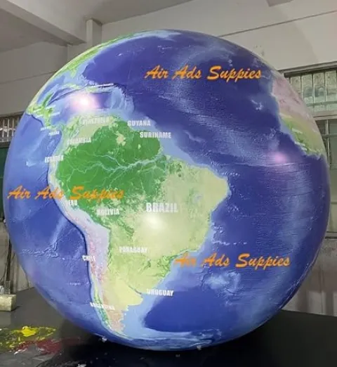 Air-Ads Supplies 6.5ft Giant Inflatable Globe Map Balloon Blue