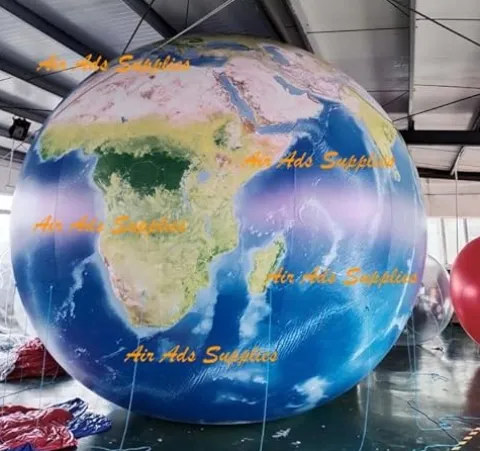 Air-Ads Supplies Giant Inflatable Globe Map Balloon 16ft Blue