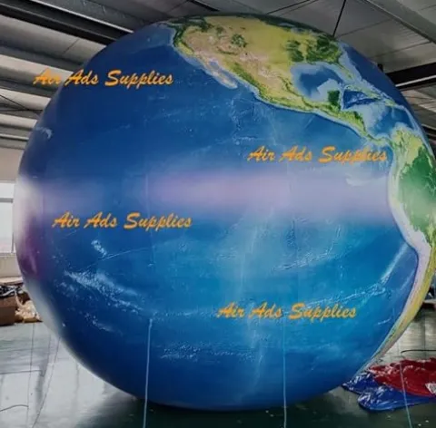 Air-Ads Supplies Giant Inflatable Globe Map Balloon 16ft Blue
