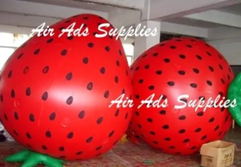 Air-Ads Supplies Giant Inflatable Flying Strawberry Balloon 11.5ft Red