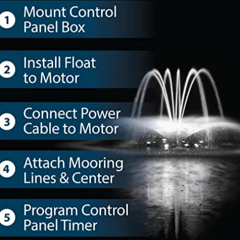 Airmax EcoSeries Floating Fountain Kit with 1/2 HP Pump and Nozzles Blue