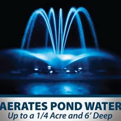 Airmax EcoSeries Floating Fountain Kit with 1/2 HP Pump and Nozzles Blue