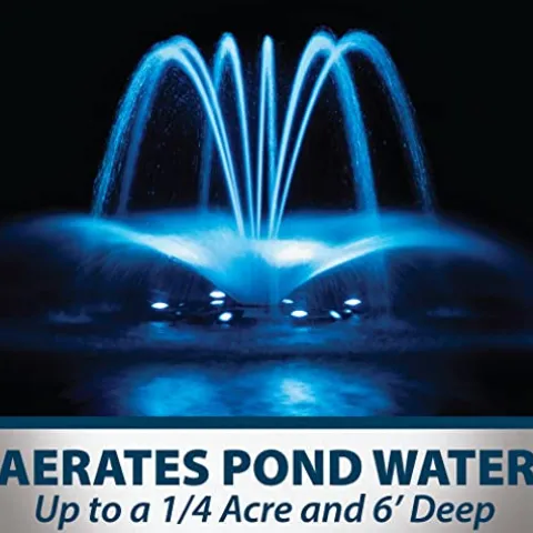 Airmax EcoSeries Floating Fountain Kit with 1/2 HP Pump and Nozzles Blue