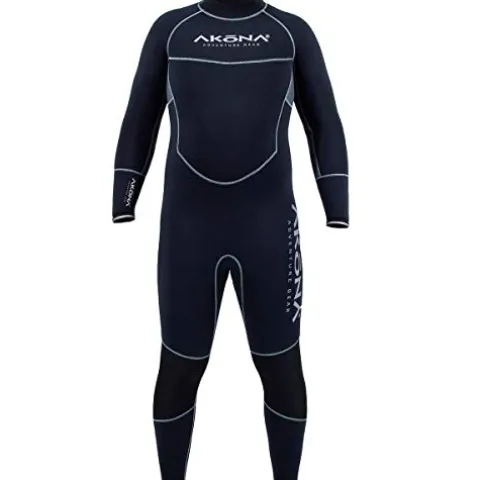 AKONA Mens 7mm Cold Water Full Suit Quantum Stretch Neoprene Medium Long