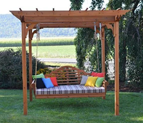 A&L Furniture Co. Pergola with Swing Hangers Unfinished