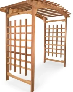 All Things Cedar 8-Ft Garden Arbor Trellis for Climbing Plants Natural