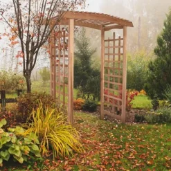 All Things Cedar 8-Ft Garden Arbor Trellis for Climbing Plants Natural
