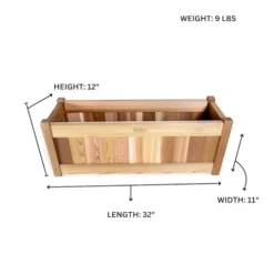 All Things Cedar PL30-Twin 4-Piece Cedar Twin Planter Set with Trellis Screen Red