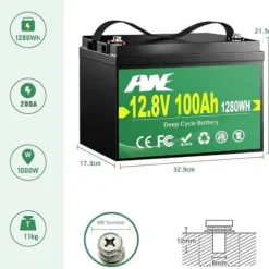 ALWPRCXE 48V 100Ah Golf Cart Battery System – Quad 12V Setup