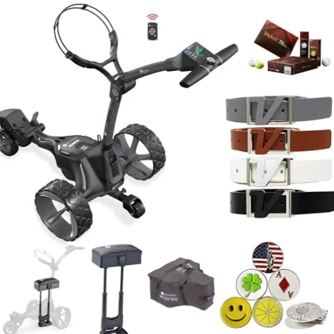 AMBA7 M7 GPS Remote Electric Cart Bundle with Accessories Black