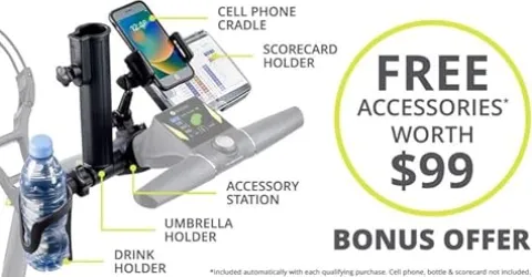 AMBA7 Motocaddy M7 GPS Remote Electric Cart Bundle Black