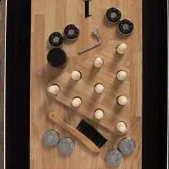 American Legend Brookdale 9’ LED Light Up Shuffleboard Table with Bowling Brown