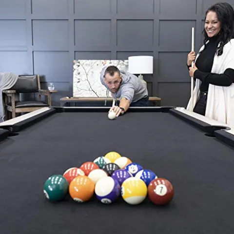 American Legend Kirkwood 90” Billiard Table with Rustic Finish, K-Shaped Legs and Black Cloth Brown