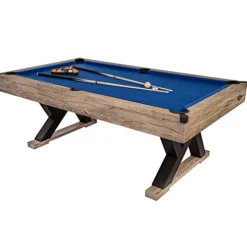 American Legend Kirkwood 84” Billiard Table Rustic Blond Finish Blue