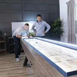 American Legend Kirkwood 9’ LED Light Up Shuffleboard Table with Bowling