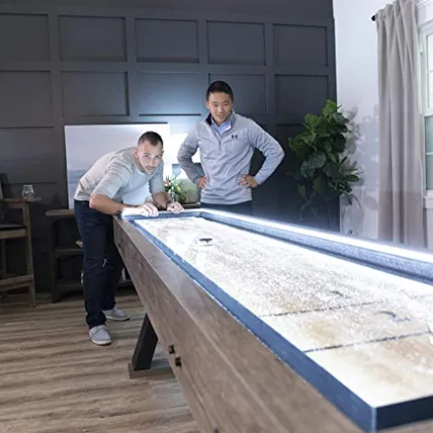 American Legend Kirkwood 9’ LED Light Up Shuffleboard Table with Bowling