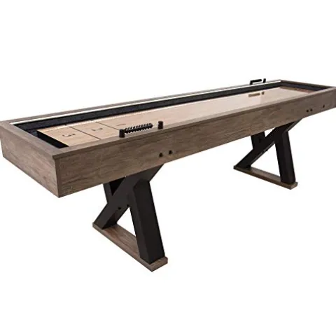 American Legend Kirkwood 9’ LED Light Up Shuffleboard Table with Bowling