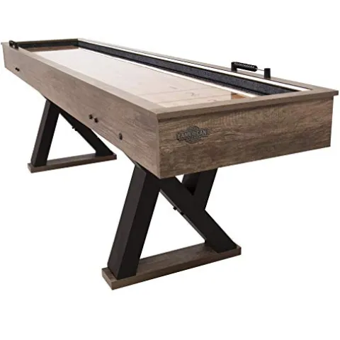 American Legend Kirkwood 9’ LED Light Up Shuffleboard Table with Bowling