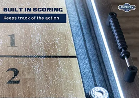 American Legend Kirkwood 9’ LED Light Up Shuffleboard Table with Bowling