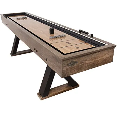 American Legend Kirkwood 9’ LED Light Up Shuffleboard Table with Bowling