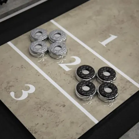 American Legend Stonebridge 9’ LED Light Up Shuffleboard Table with Bowling Stonebridge