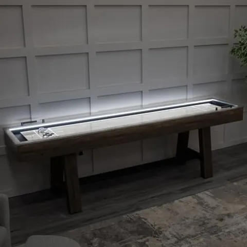 American Legend Stonebridge 9’ LED Light Up Shuffleboard Table with Bowling Stonebridge