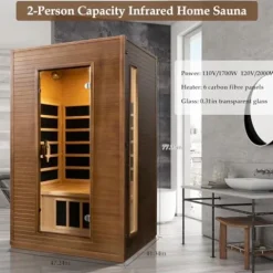 amocane 2 Person Infrared Sauna Room Hemlock