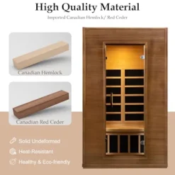 amocane Infrared Sauna 1-2 Person Cedar Wood with Bluetooth
