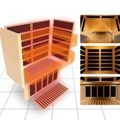 amocane Infrared Sauna 1-2 Person Cedar Wood with Bluetooth