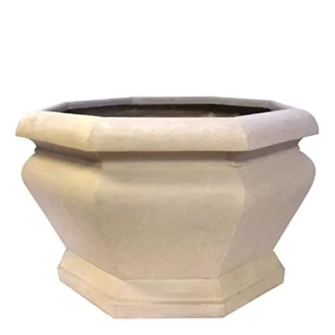 Anderson Teak Jardienere Large Octagonal Planter White Teak Natural