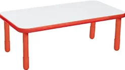 Angeles Baseline 72″x30″ Rectangular Activity Table 24″ H Candy Apple Red