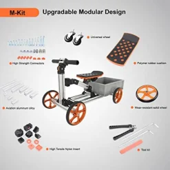 APIWO Electric Go Kart Kit for Kids 18V 500W Brushless Motor Silver