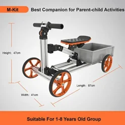 APIWO Electric Go Kart Kit for Kids 18V 500W Brushless Motor Silver