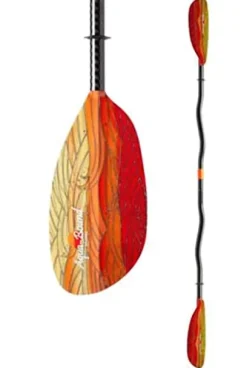 AQUA BOUND Fiberglass Kayak Paddle with Carbon Shaft & Posi-Lok Fuego