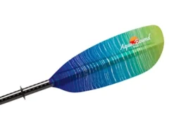 AQUA BOUND Tango Fiberglass Straight Shaft 2-Piece Kayak Paddle Green Tide