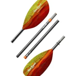 AQUA BOUND Whiskey Fiberglass Straight Shaft 4-Piece Kayak Paddle Fuego