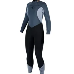 Aqua Lung Women’s AquaFlex 7mm Back-Zip Scuba Diving Wet Jumpsuit Black/Gray