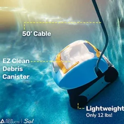 Aqua Products Sol Robotic Pool Cleaner for Inground Pools up to 36ft Multi-Colored