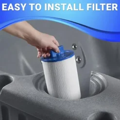 Aqualife by Strong Spas 3-4 Person Hot Tub with Hydrotherapy Jets and LED Lighting Gray Granite