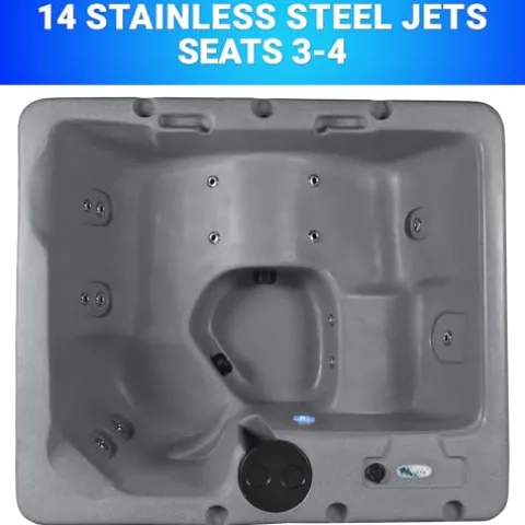 Aqualife by Strong Spas 3-4 Person Hot Tub with Hydrotherapy Jets and LED Lighting Gray Granite