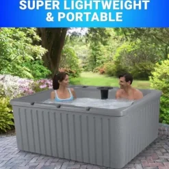 Aqualife by Strong Spas 3-4 Person Hot Tub with Hydrotherapy Jets and LED Lighting Gray Granite