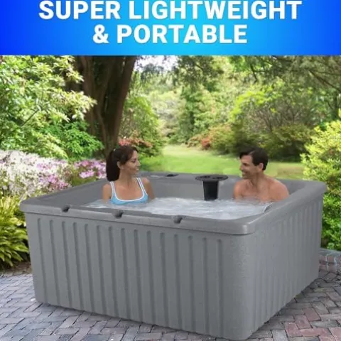 Aqualife by Strong Spas 3-4 Person Hot Tub with Hydrotherapy Jets and LED Lighting Gray Granite