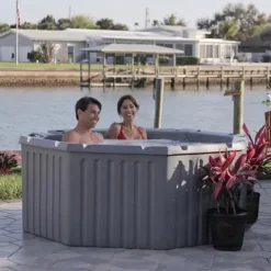 Aqualife by Strong Spas Invi Hot Tub 5-Person w/ Spa Cover & LED Lights Gray Granite