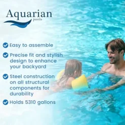Aquarian Phoenix 15’x52″ Steel Frame Above-Ground Pool Grey