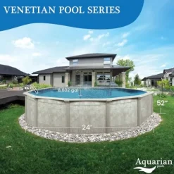 Aquarian Pools Venetian Steel Above Ground Swimming Pool Gray