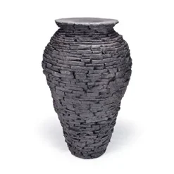 Aquascape Large Stacked Slate Urn Fountain Gray 56.5 Inches Tall