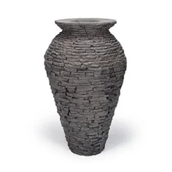 Aquascape Stacked Slate Urn Landscape Fountain Kit Medium Dark Gray