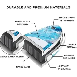 AQUBONA Inflatable Stand Up Paddle Board Ocean Blue