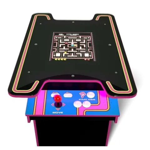 ARCADE1UP Ms. PAC-MAN Head-to-Head Arcade Table 12 Games Multiplayer Control Panel 17-Inch Color LCD Screen Black Series